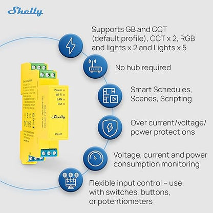 Shelly Pro RGBWW PM | Wi-Fi & LAN Smart Remote Control