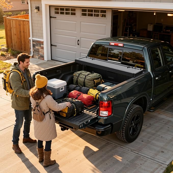 AUTOSAVER88 Low-Profile Hard Quad Fold Truck Bed Tonneau Cover Fit for Dodge Ram 1500 2009-2024 (19-24 Classic), Fit for Dodge Ram 2500 3500 2010-2026 with 6.4ft Bed Without Rambox