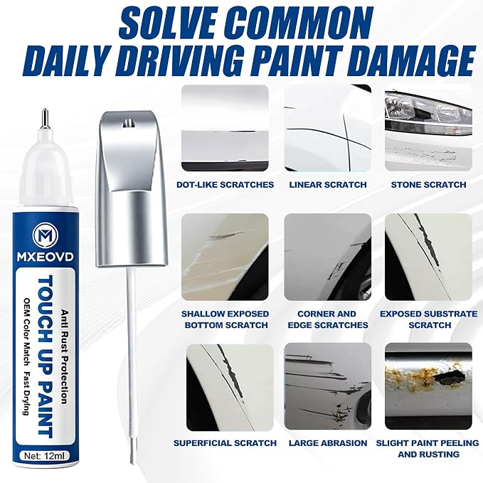 Pewter Metallic(1D4) Touch Up Paint Compatible with Toyota, All in One Car Scratch Repair Kit with Primer Putty & Clear Coat, Complete Sanding Tools Set for Scratches Chips Nicks