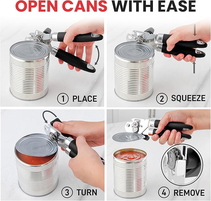 Zulay Kitchen Can Opener with Large Bottle Opener