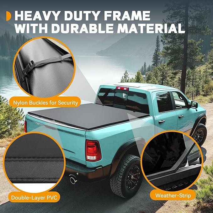 Soft Roll Up Truck Bed Tonneau Cover Fit for Chevy Colorado/GMC Canyon 2015-2022 6.2 ft Bed