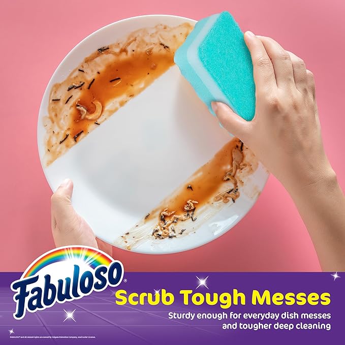 Fabuloso Scratch-Free Kitchen Dish Sponges, Rainbow Cellulose Scrubber Sponge