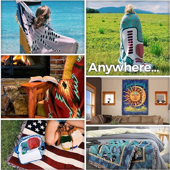 Pure Country Weavers Plaid Blanket Brickcraft - Patterns Gift Tapestry Throw Woven from Cotton - Made in The USA (72x54)