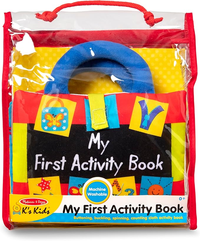 Melissa & Doug K’s Kids My First Activity Book 8-Page Soft Book for Babies and Toddlers Early Learning Developmental Plush Soft Activity for Babies and Toddlers