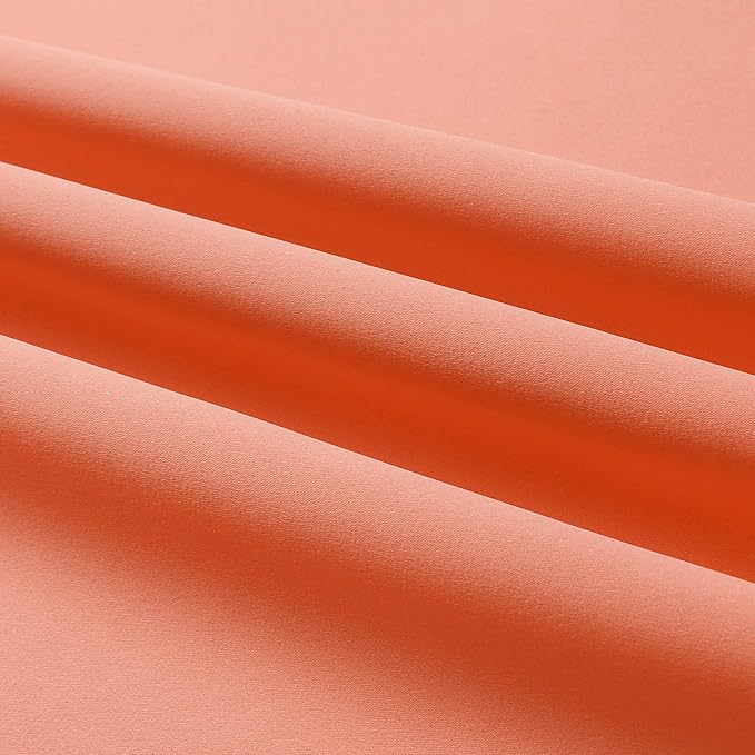 DUALIFE Burnt Coral Curtains 84 Inch Room Darkening Drapes