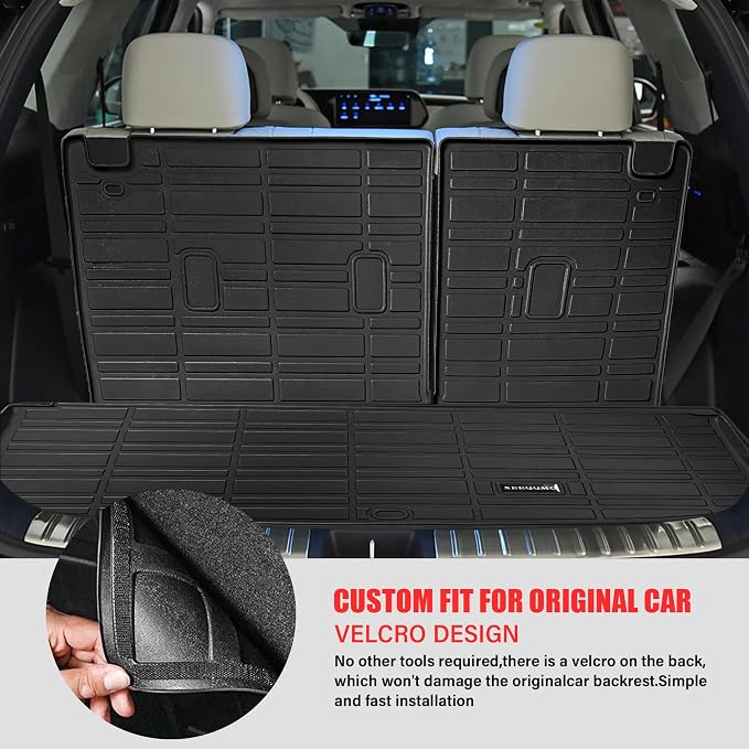 Floor Mats &Trunk Mat for 2022 2023 2024 2025 Nissan Pathfinder 7 Seats with Backrest Mat All Weather TPE Rubber Cargo Liner for 2022-2025 Nissan Pathfinder Accessories