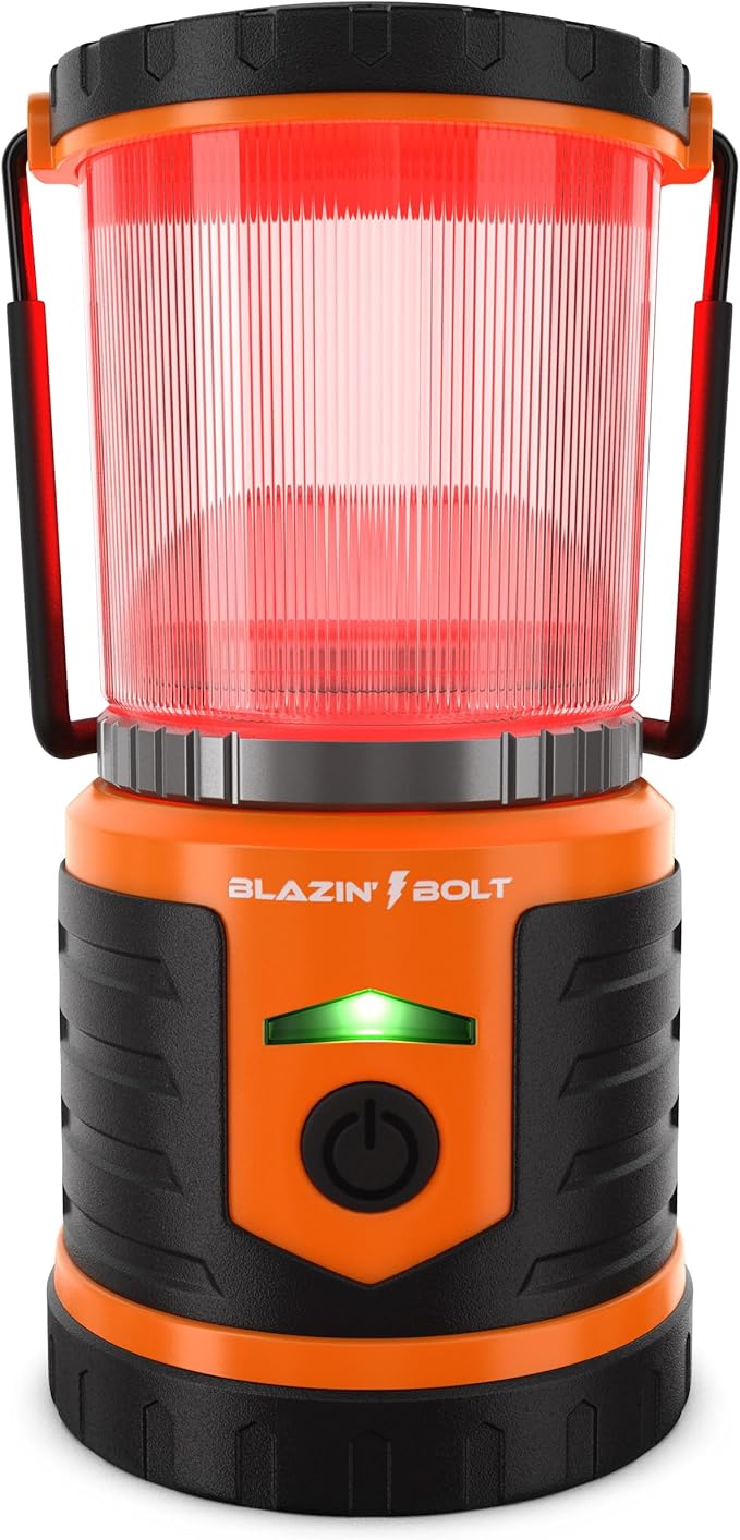 Blazin Bolt Rugged USB Rechargeable Lantern | 6000mAh Power Bank | 400 Lumen | 400 Hours of Light | 6 Modes | Camping, Emergency, Power Outage, Storm, Blizzard, Hurricane Survival