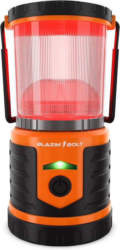 Blazin Bolt Rugged USB Rechargeable Lantern | 6000mAh Power Bank | 400 Lumen | 400 Hours of Light | 6 Modes | Camping, Emergency, Power Outage, Storm, Blizzard, Hurricane Survival