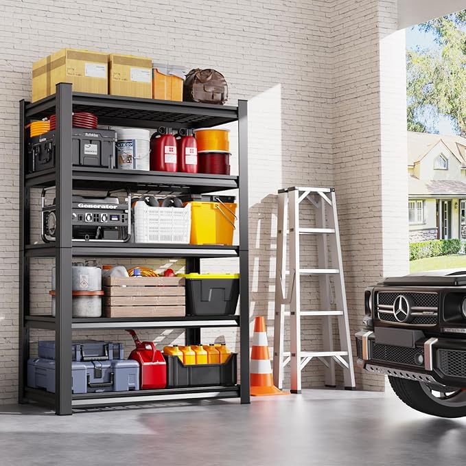 Set of 3 71"H Garage Shelving-3000LBS 5 Tier Storage Shelves, Adjustable Heavy