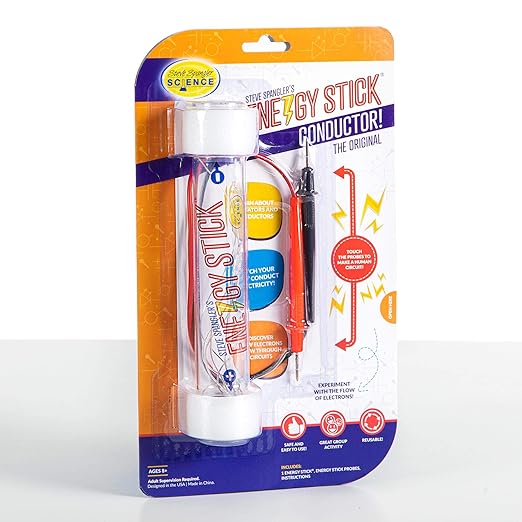 Steve Spangler Science Energy Stick Conductor - Experiments for Kids - Learn About Electricity, Insulators & Conductors - Great Stocking Stuffer