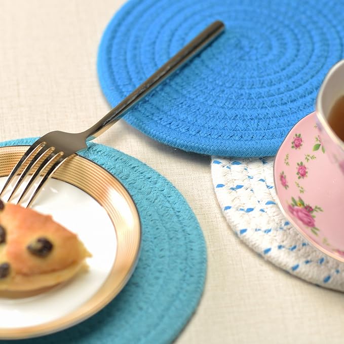Kitchen Pot Holders Set Trivets Set 100% Pure Cotton Thread Weave Hot Pot