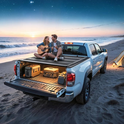 YITAMOTOR Low-Profile Hard Quad-Fold Truck Bed Tonneau Cover Compatible with 2019-2026 Chevy Silverado/GMC Sierra 1500 New Body Style with 5.8 ft Bed Without Multi-Flex Tailgate