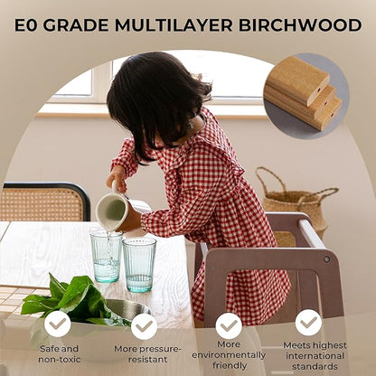 AVDAR Toddler Standing Tower Wooden Toddler Stool for Kitchen Adjustable, Winner 2023 of Contemporary Good Design, Montessori Kitchen Tools