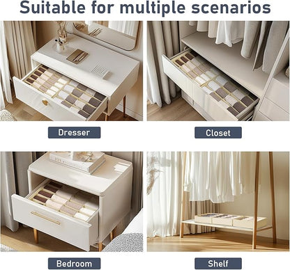 Joyoldelf Sock Drawer Organizer Divider 4 Packs Underwear Organizer, 2 x 24