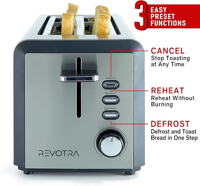 4 Slice Long Slot Stainless Steel Toaster