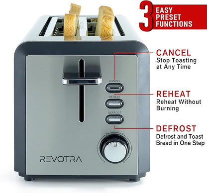 4 Slice Long Slot Stainless Steel Toaster