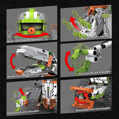 STEM Robot Building Kit with Remote Control for Boys Age 6-13, Coding Robotic Technic Toys Birthday Gifts for Kids, 5 in 1 Science Kit Robotic Models with 539 Pieces