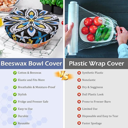 5-Size Reusable Beeswax Bowl Covers