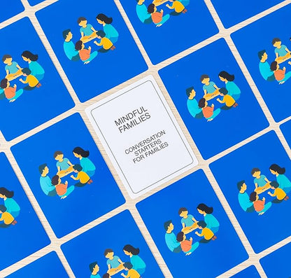 100 Mindful Families Conversation Cards – Mindfulness, Gratitude & Breathing Prompts for Self Care at Home, Travel & Therapy