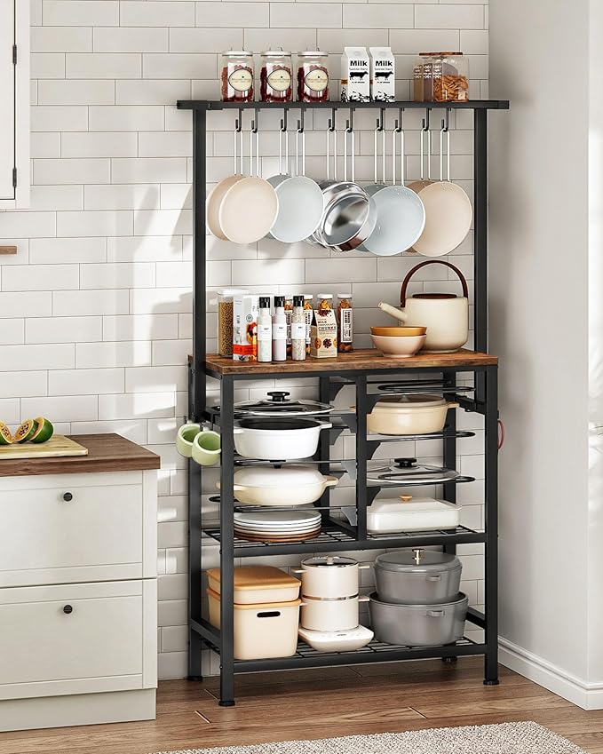 CHOEZON Pots and Pans Organizer Rack, Kitchen Bakers Rack, Kitchen Island Table