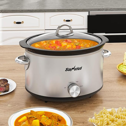 Sunvivi Small Slow Cooker 4QT, Mini Food Warmer