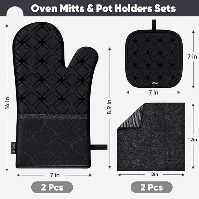 Oven Mitts and Pot Holders Set