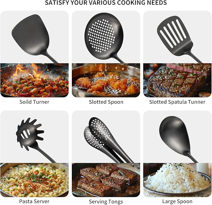 304 Stainlss Steel Matte Kitchen Utensils Set, Pasta Server