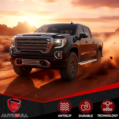 6 Inches Double & Extd Cab Running Boards Side Steps Compatible with 2019-2026 Chevy Silverado/GMC Sierra 1500 (Excl 19 Ld/Lt, 2020-2026 2500HD 3500HD, Stainless Steel Step Bars
