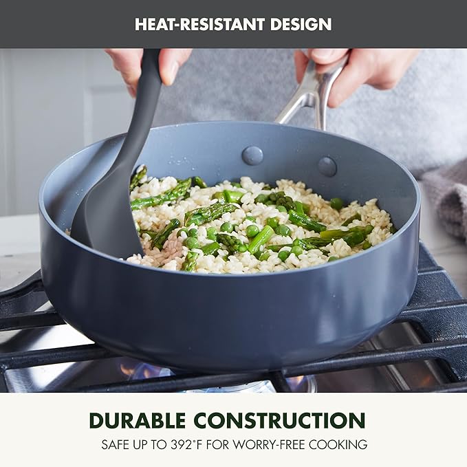 GreenPan Silicone Solid Spoon, Mixing Stirring Serving, Cooking Kitchen Utensil