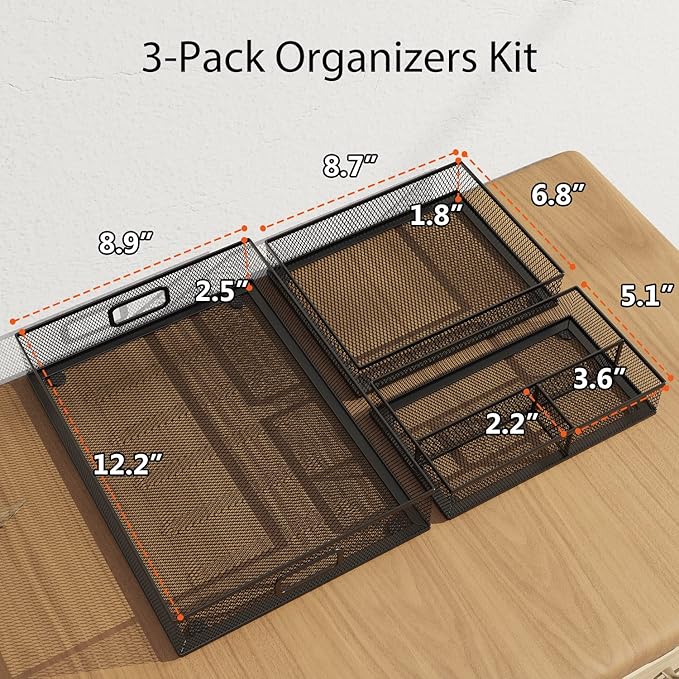 Desk Drawer Organizer Set, Paper Organizer Letter Tray