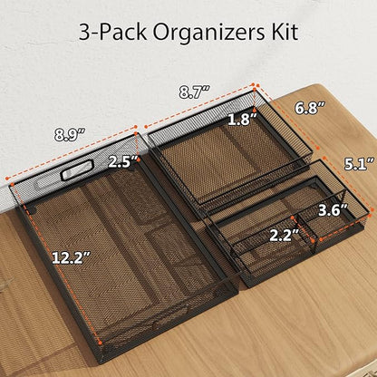 Desk Drawer Organizer Set, Paper Organizer Letter Tray