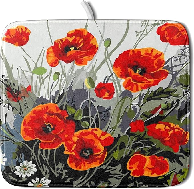 Giwawa Poppy Dish Drying Mat 16x18 inch