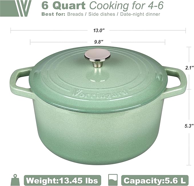 VORRINGARD Enameled Cast Iron Dutch Oven Pot