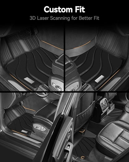 3W Floor Mats & Cargo Liner for 2014-2026 Porsche Macan S/Turbo/S Diesel/GTS TPE All Weather Custom Fit Floor Liner for Macan Full Set Car Liner Black