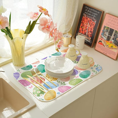 Spring Dish Drying Mat 18x24 Inches