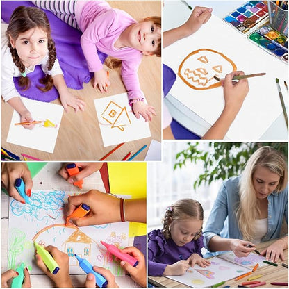 150PCS 9x12 Watercolor Paper Bulk, 140lb/300g Cold Press Thick Water Color Paper Pad for Kid Child Adult, White Art Paper for Drawing Painting Markers Gouache, Textured Cotton Paper Sheets
