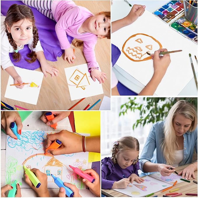 50PCS 9x12 Watercolor Paper Bulk, 140lb/300g Cold Press Thick Water Color Paper Pad for Kid Child Adult, White Art Paper for Drawing Painting Markers Gouache, Textured Cotton Paper Sheets