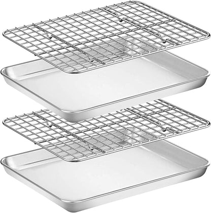Baking Sheet with Rack Set, Wildone Stainless Steel Cookie Sheet Baking Pan