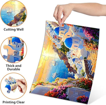 6 Packs 24 Piece Puzzle for Seniors, Alzheimer's & Dementia Activities, Easy Puzzle Alzheimer's Game, 6 Storage Bags
