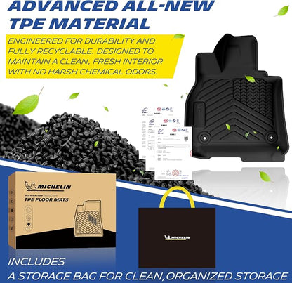 Michelin Premier Series Floor Mats & Backrest Mat & Trunk Liner for 2026 Mazda CX-5 (Not Fit 2017-2025 Model), All-Weather Floor Liner & Trunk Mat, Custom Fit, Durable TPE, Non-Slip