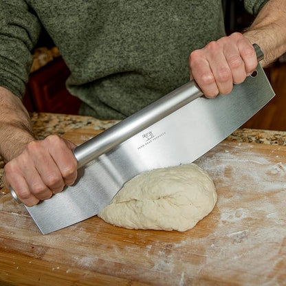 Stainless Steel Rocker Pizza Cutter – Heavy-Duty 13.75-Inch Blade – Professional Pizza, Dough, Bread, and Herb Slicer – Ergonomic Handle – Dishwasher Safe