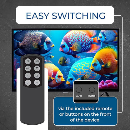 OREI 4-Port eARC 8K Audio Extractor 4x1 Switch