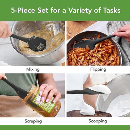Tovolo Flex Core 5 Piece Silicone Spatula Set Heat Resistant All Silicone