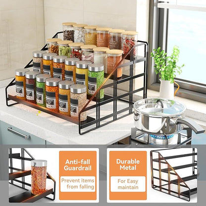 Bunoxea Spice Rack 4 Tier Kitchen Cabinet Organizer, Countertop Spice Rack