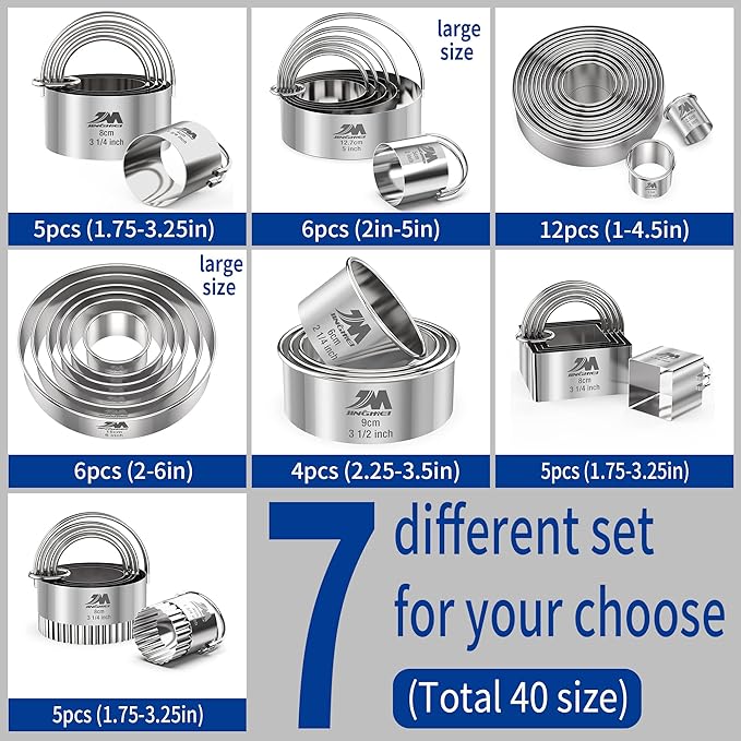 Biscuit Cutter Set for baking, Round Cookies Cutter