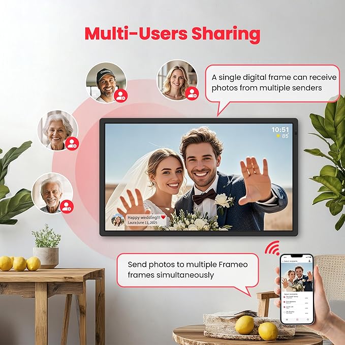 Frameo 32" Extra Large Digital Picture Frame, Smart WiFi Photo Frame