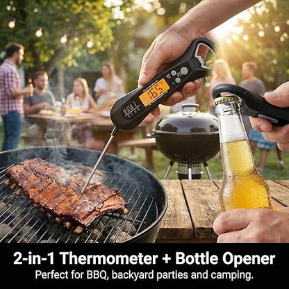 Instant Read Meat Thermometer for Cooking – Waterproof Digital Food Thermometer