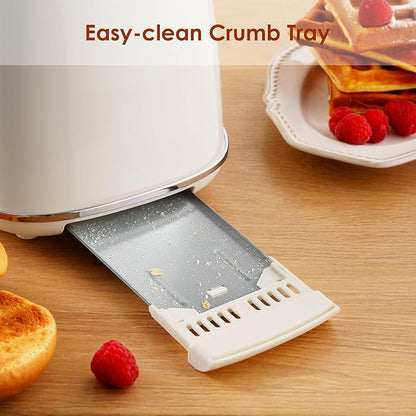 Roter Mond 2 Slice Toaster Retro Stainless Steel