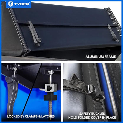 Tyger Auto T3X Soft Tri-Fold in Fabric Truck Bed Tonneau Cover Compatible with 2014-2018 Chevy Silverado GMC Sierra 1500; 2019 LD/Limited | 5'9" (69") Bed | TG-BC3C1006X