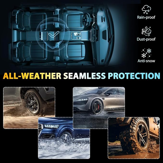 Floor Mats & Cargo Liner for 2007-2014 Chevrolet Tahoe & Cadillac Escalade & GMC Yukon (NOT Yukon XL & Hybrid) All Weather Protection Anti-Slip & Durable TPE Full Set Liners Automotive Accessories